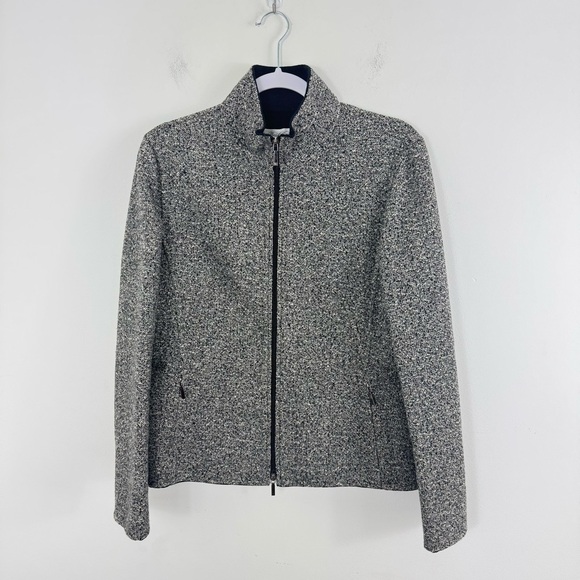 Brooks Brothers Women's Wool Blend Full Zip Jackets Black and White in Size 10 - Picture 3 of 10